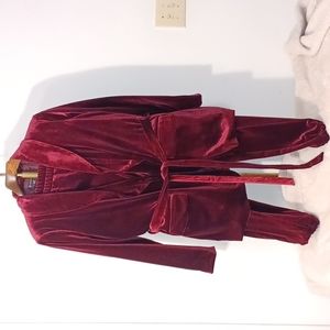 INC International Concepts Velvet Wrap Blazer & Jogger Pants Suit